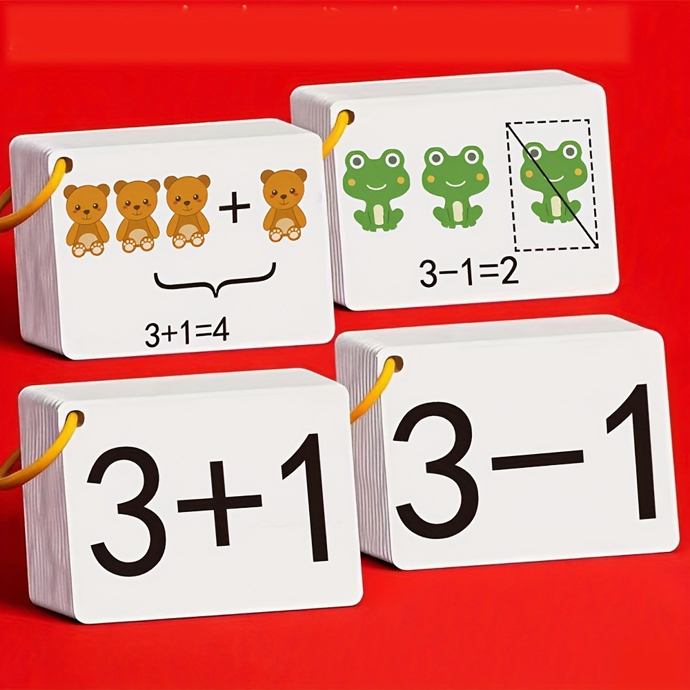 Kids Education Card - 132 بطاقة تحتوي على مسائل الجمع